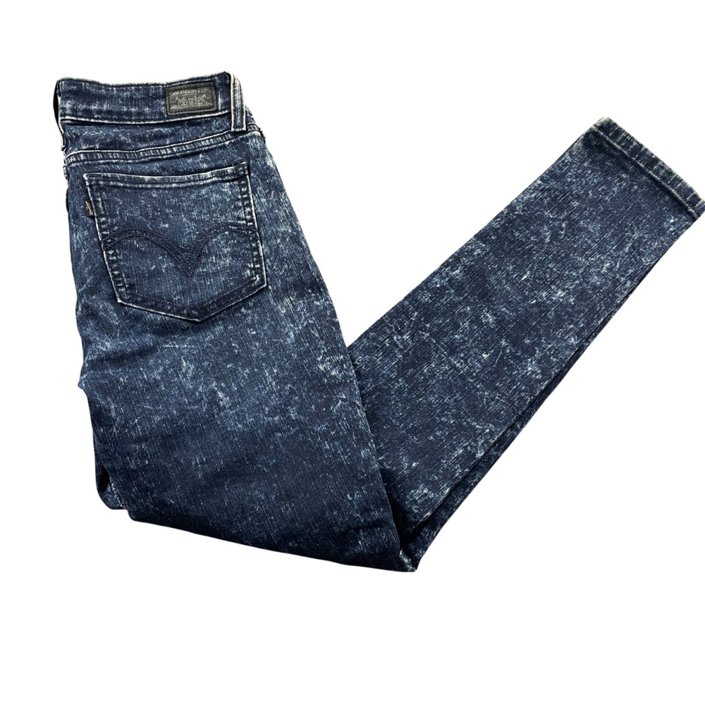 Levi's 535 Leggings‎ 11 Motted Blue Cotton Blend Slight Stretch Pockets